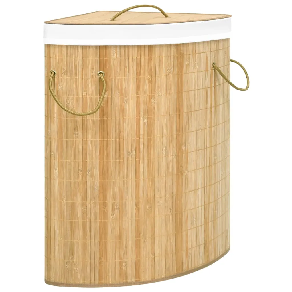 NEU Möbel® Germany Eck-Wäschekorb Bambus 60 L, einfach zu montieren, im Perfektes Design, direkt vom Hersteller CLORIS